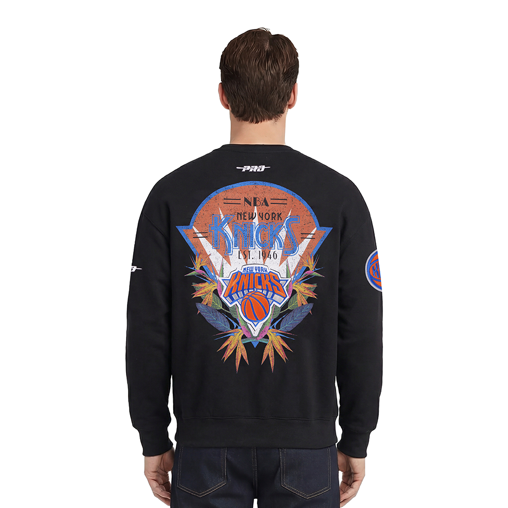 NBA NEW YORK KNICKS PARADISE MEN'S CREWNECK SWEATSHIRT (BLACK)