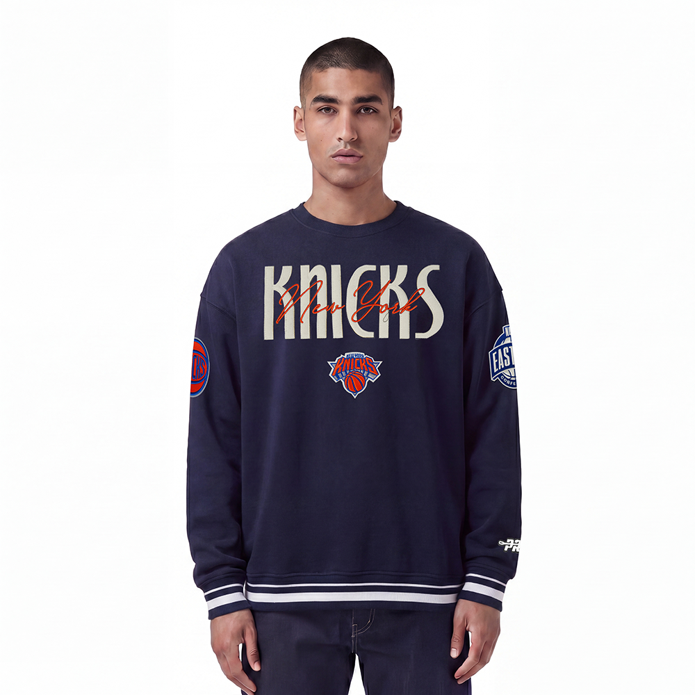 NBA NEW YORK KNICKS ORIGINAL PLAYERS MEN'S CREWNECK SWEATSHIRT (MIDNIGHT NAVY)