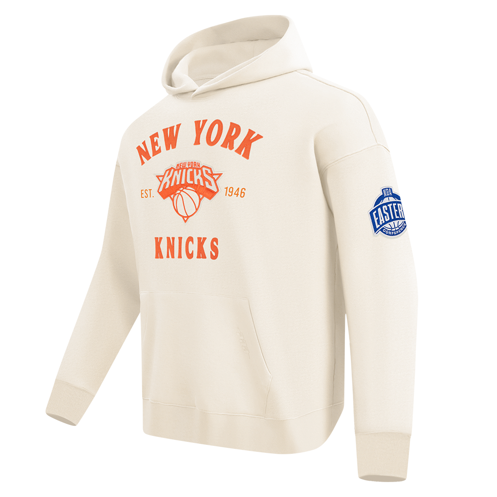 NBA NEW YORK KNICKS FIRST TEAM MEN'S PULL OVER HOODIE (EGGSHELL)