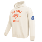 NBA NEW YORK KNICKS FIRST TEAM MEN'S PULL OVER HOODIE (EGGSHELL)