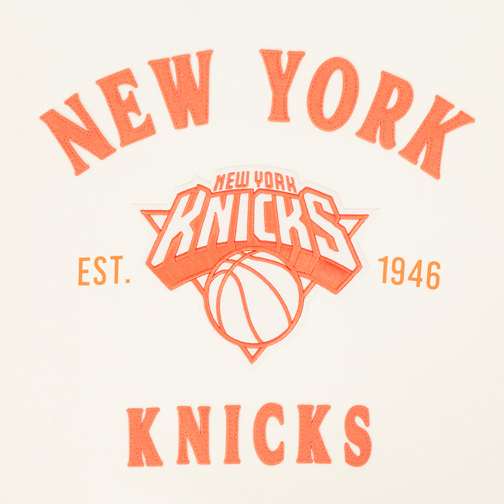 NBA NEW YORK KNICKS FIRST TEAM MEN'S PULL OVER HOODIE (EGGSHELL)