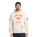 NBA NEW YORK KNICKS FIRST TEAM MEN'S PULL OVER HOODIE (EGGSHELL)