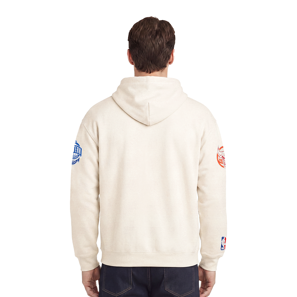 NBA NEW YORK KNICKS FIRST TEAM MEN'S PULL OVER HOODIE (EGGSHELL)