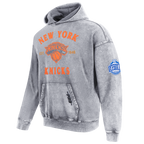 NBA NEW YORK KNICKS FIRST TEAM MEN'S PULL OVER HOODIE (WASHED GREY)