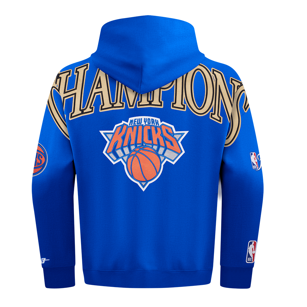 NBA NEW YORK KNICKS CHANDAIL À CAPUCHON POUR HOMME (BLEU ROYAL)