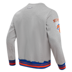 NBA NEW YORK KNICKS CHANDAIL À COL ROND MASHUP CÔTELÉ POUR HOMME (GRIS CHINÉ/BLEU ROYAL/ORANGE)