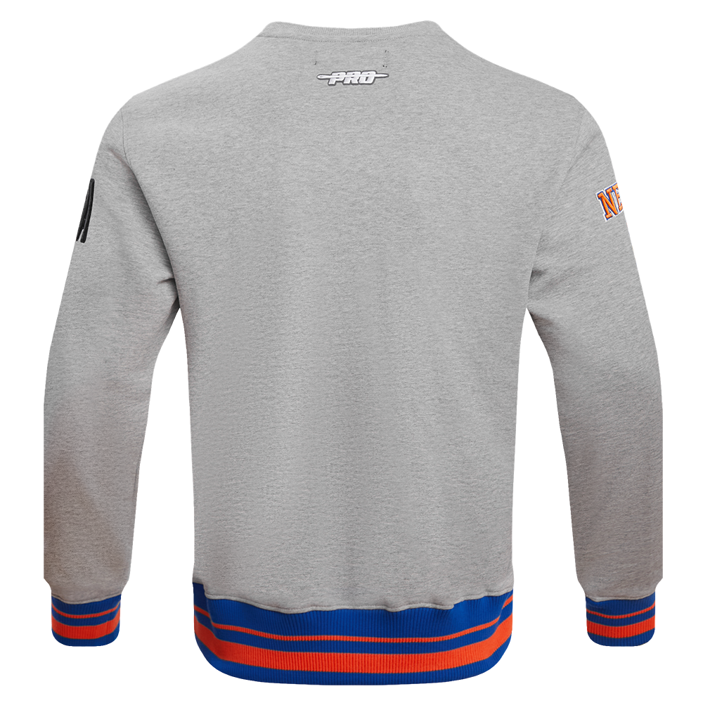 NBA NEW YORK KNICKS CHANDAIL À COL ROND MASHUP CÔTELÉ POUR HOMME (GRIS CHINÉ/BLEU ROYAL/ORANGE)