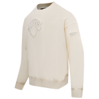 NBA NEW YORK KNICKS NEUTRAL DROP SHOULDER FLEECE CREWNECK (EGGSHELL)