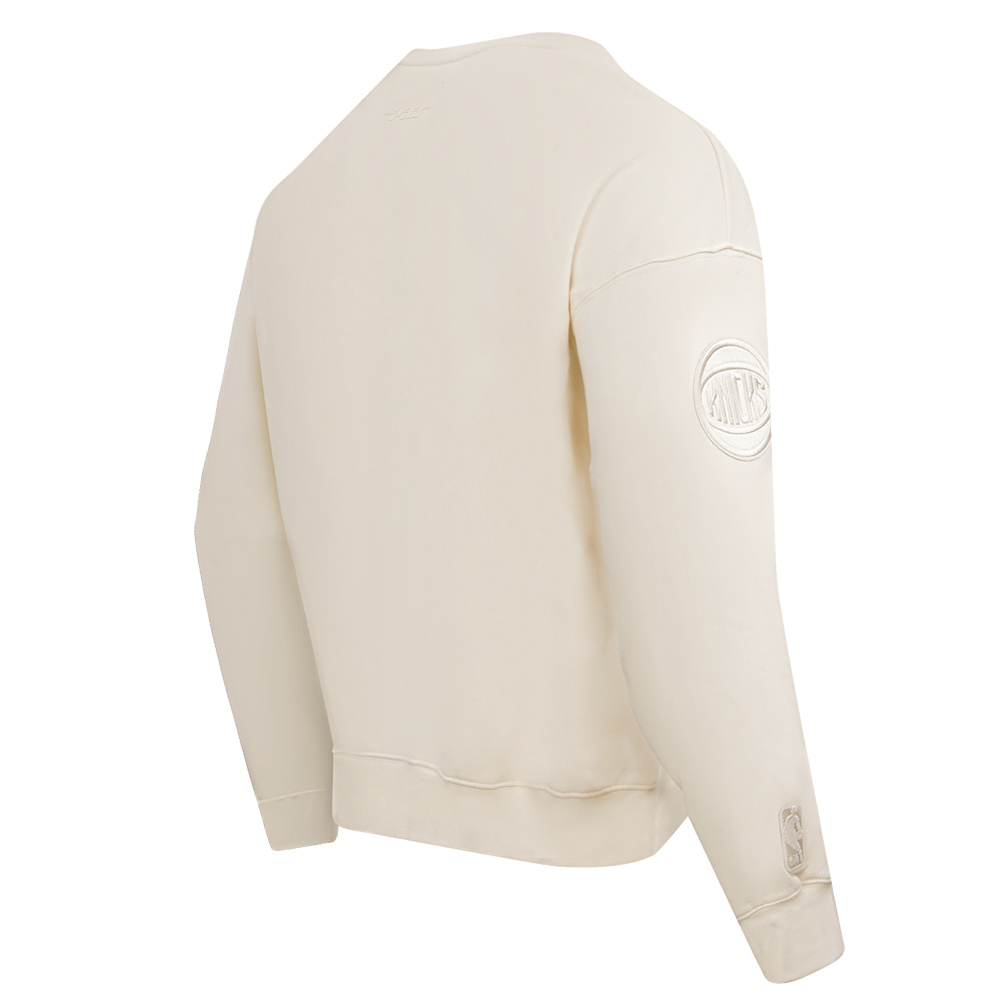 NBA NEW YORK KNICKS NEUTRAL DROP SHOULDER FLEECE CREWNECK (EGGSHELL)