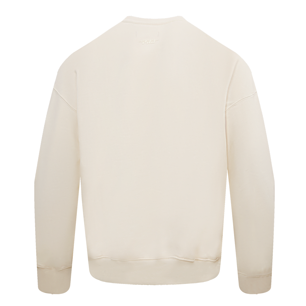 NBA NEW YORK KNICKS NEUTRAL DROP SHOULDER FLEECE CREWNECK (EGGSHELL)