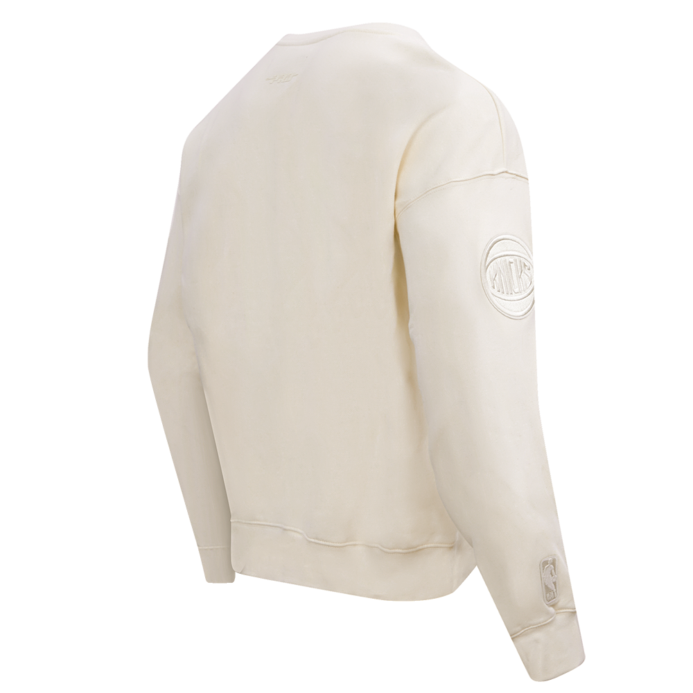 NBA NEW YORK KNICKS NEUTRAL DROP SHOULDER FLEECE CREWNECK (EGGSHELL)