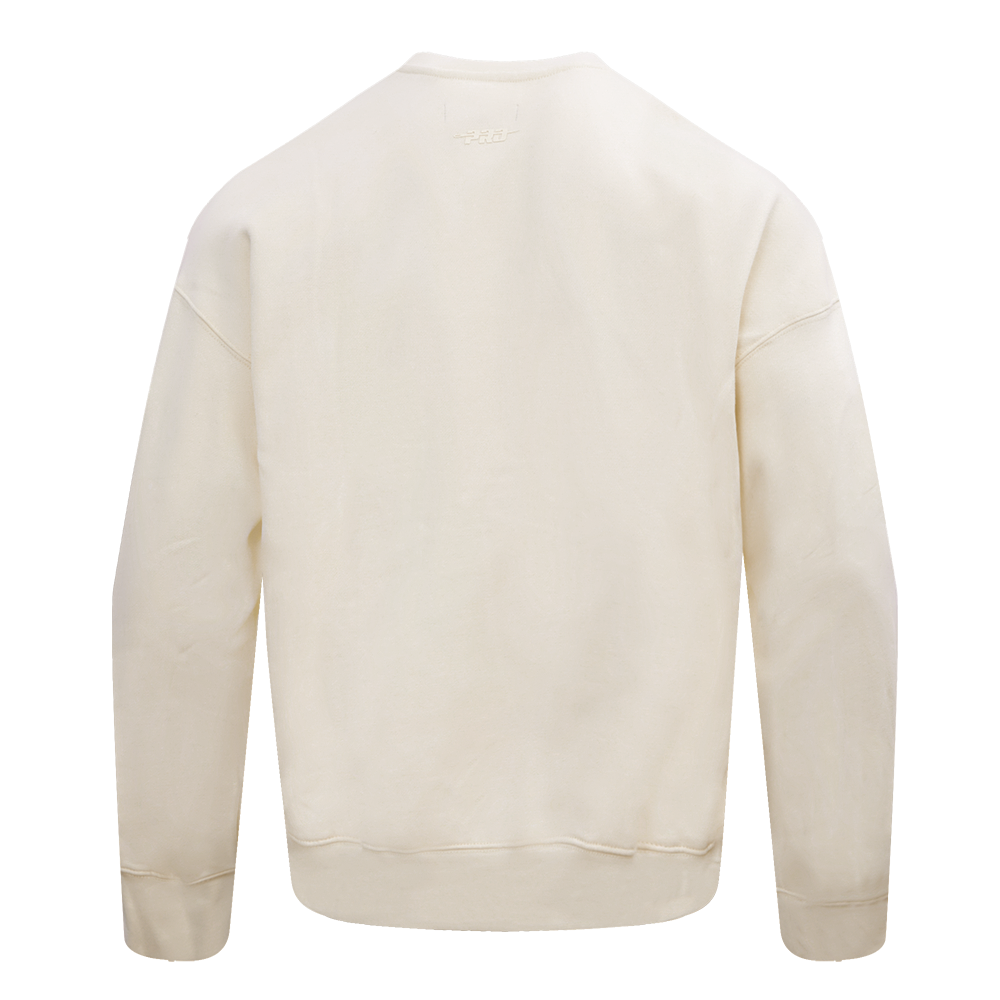 NBA NEW YORK KNICKS NEUTRAL DROP SHOULDER FLEECE CREWNECK (EGGSHELL)