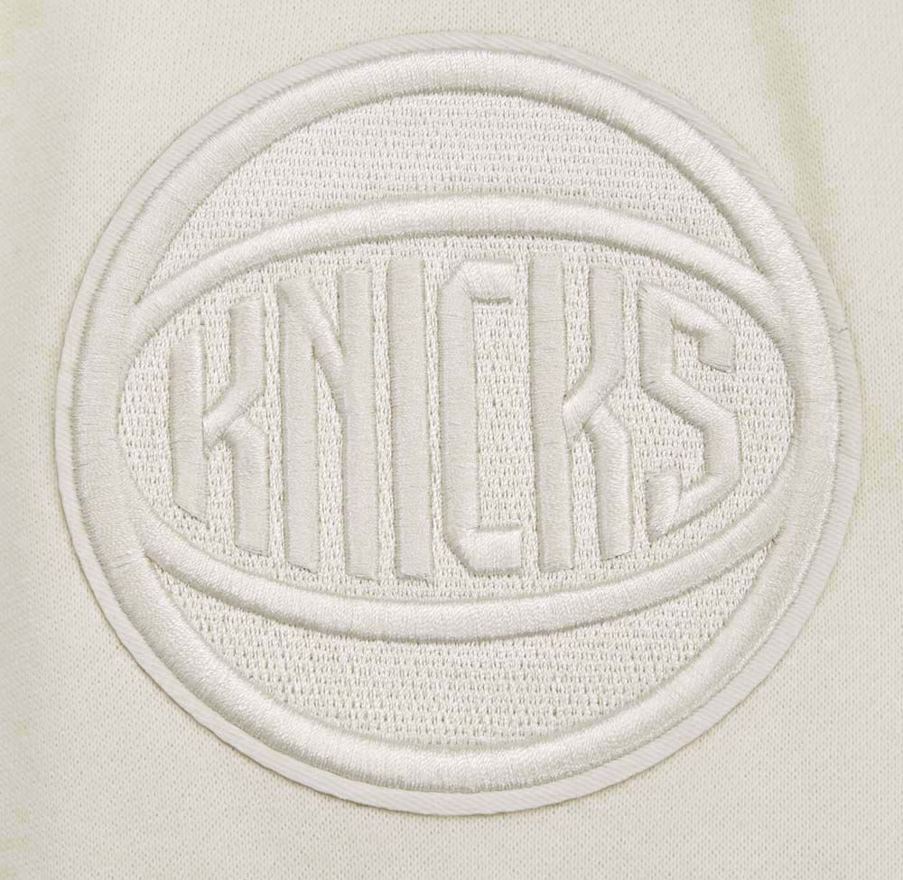 NBA NEW YORK KNICKS NEUTRAL DROP SHOULDER FLEECE CREWNECK (EGGSHELL)