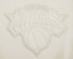 NBA NEW YORK KNICKS NEUTRAL DROP SHOULDER FLEECE CREWNECK (EGGSHELL)