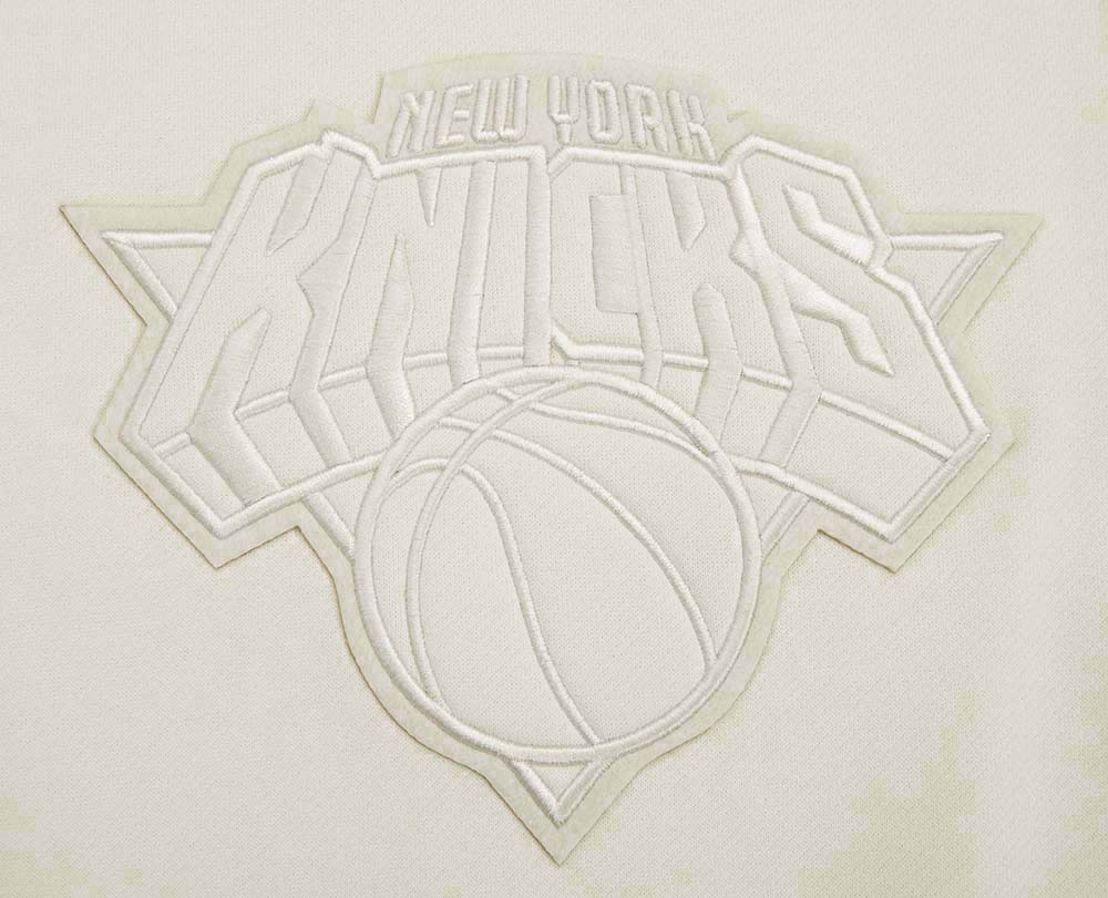 NBA NEW YORK KNICKS NEUTRAL DROP SHOULDER FLEECE CREWNECK (EGGSHELL)
