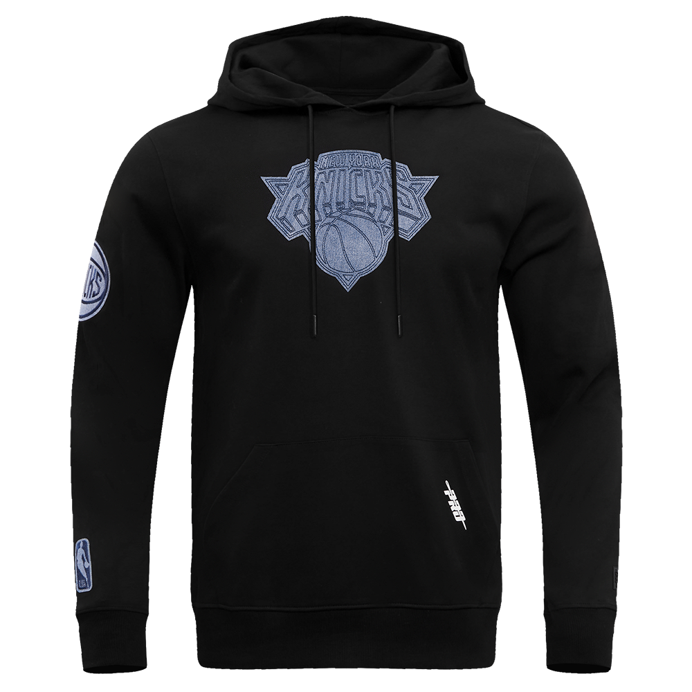 NBA NEW YORK KNICKS VARSITY BLUES MEN'S PULLOVER HOODIE (BLACK)