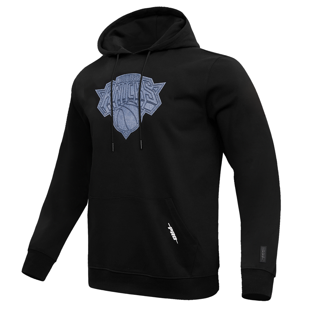 NBA NEW YORK KNICKS VARSITY BLUES MEN'S PULLOVER HOODIE (BLACK)