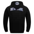 NBA NEW YORK KNICKS VARSITY BLUES MEN'S PULLOVER HOODIE (BLACK)