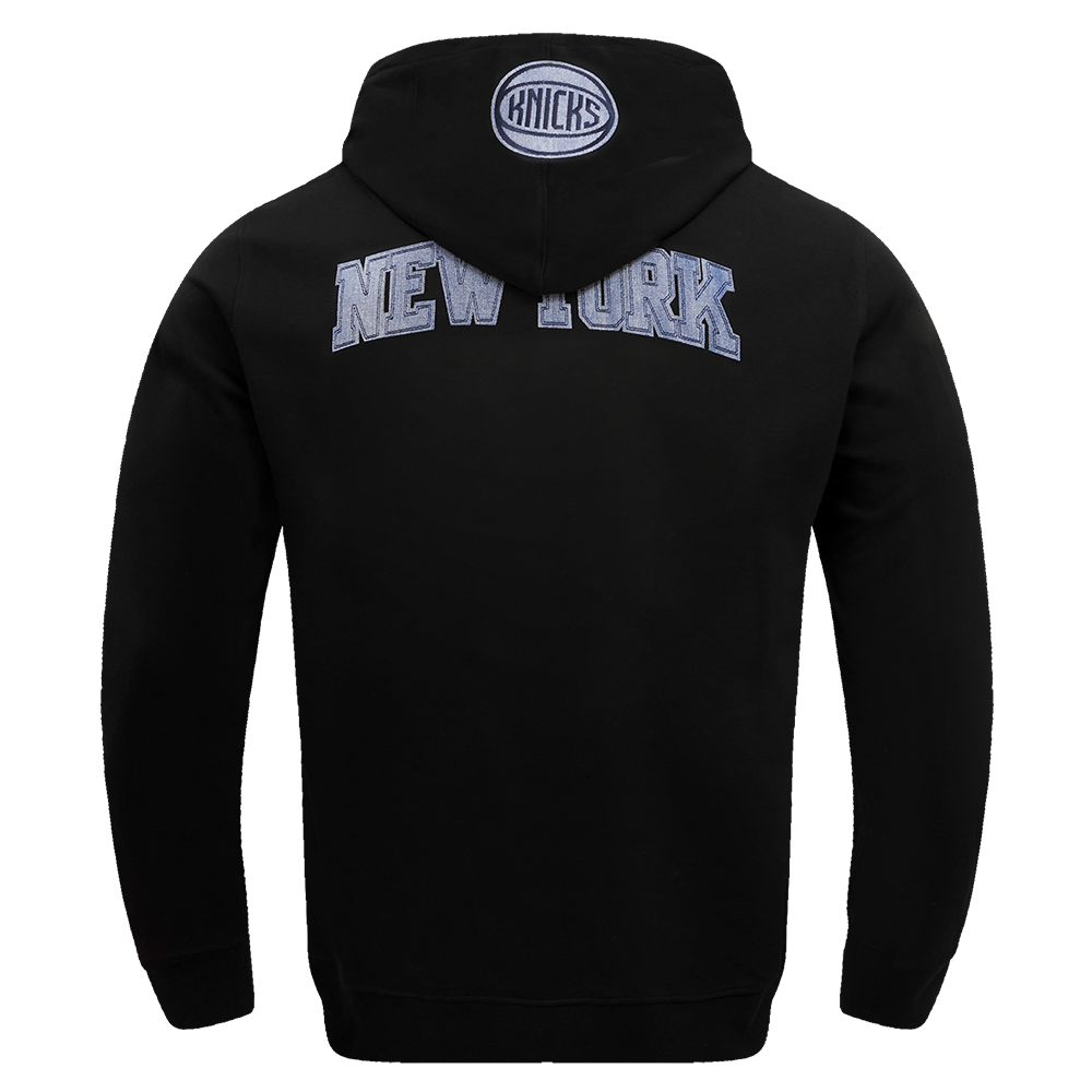 NBA NEW YORK KNICKS VARSITY BLUES MEN'S PULLOVER HOODIE (BLACK)