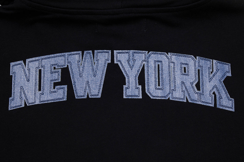 NBA NEW YORK KNICKS VARSITY BLUES MEN'S PULLOVER HOODIE (BLACK)