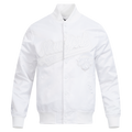 NBA NEW YORK KNICKS WHITE OUT MEN'S SATIN JACKET (WHITE)
