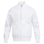 NBA NEW YORK KNICKS WHITE OUT MEN'S SATIN JACKET (WHITE)