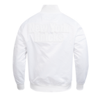 NBA NEW YORK KNICKS WHITE OUT MEN'S SATIN JACKET (WHITE)