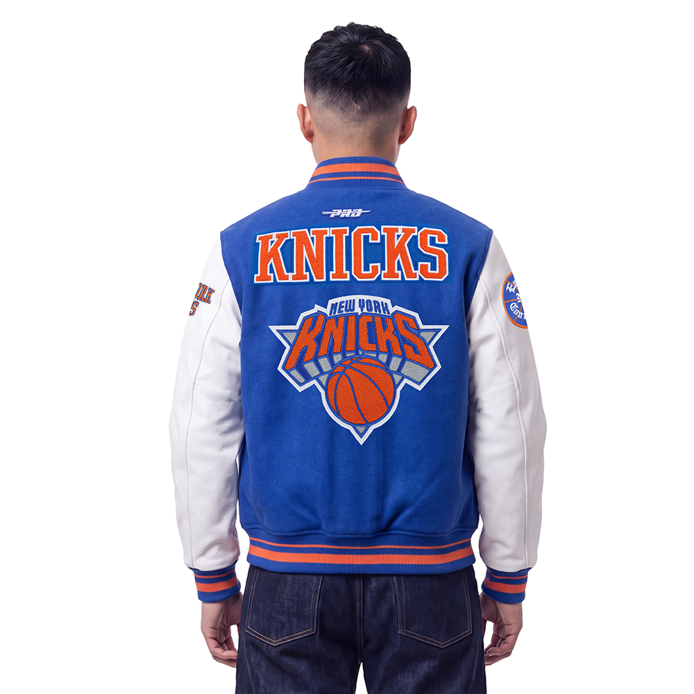 NBA NEW YORK KNICKS RETRO CLASSICS MEN'S COAT (ROYAL/ORANGE/ROYAL)