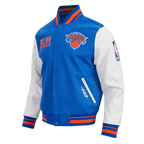NBA NEW YORK KNICKS ON TOP MEN'S VARSITY JACKET (ROYAL/ORANGE/ROYAL)