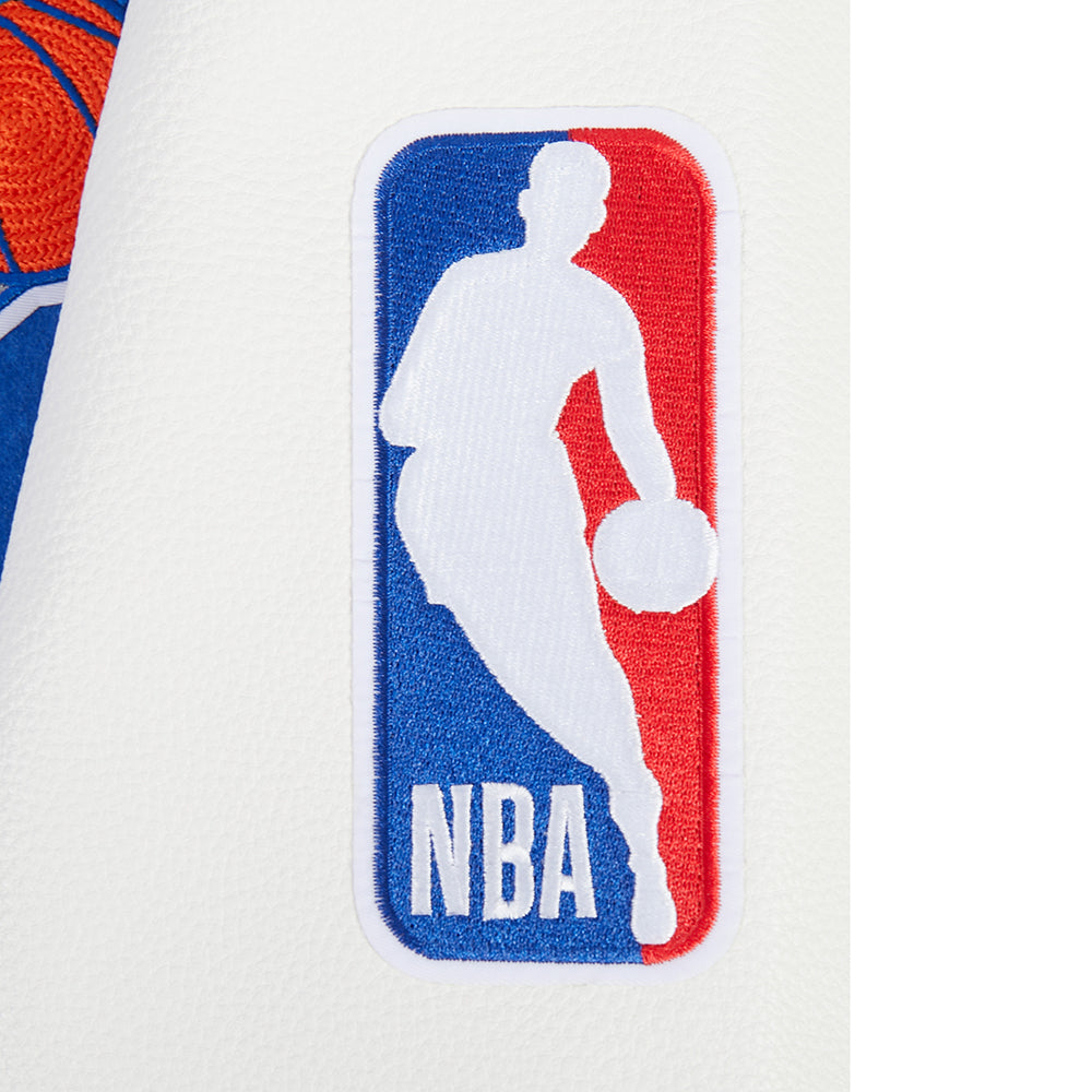 NBA NEW YORK KNICKS ON TOP MEN'S VARSITY JACKET (ROYAL/ORANGE/ROYAL)