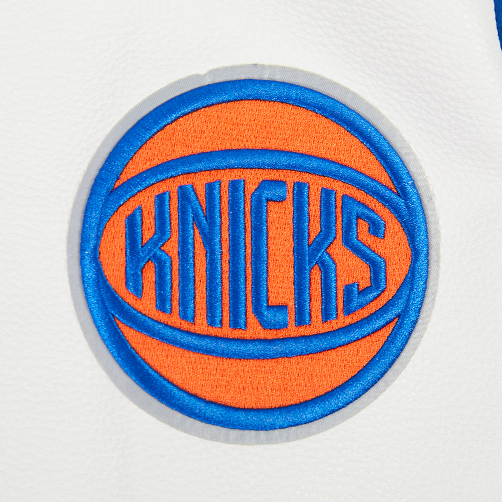 NBA NEW YORK KNICKS ON TOP MEN'S VARSITY JACKET (ROYAL/ORANGE/ROYAL)