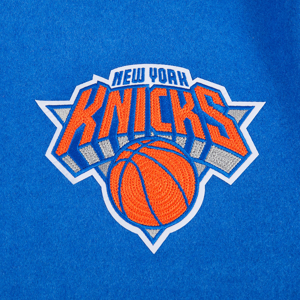 NBA NEW YORK KNICKS ON TOP MEN'S VARSITY JACKET (ROYAL/ORANGE/ROYAL)