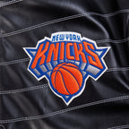 NBA NEW YORK KNICKS PRO PREMIUM MEN'S HEAVY LEATHER JACKET (BLACK)