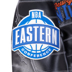 NBA NEW YORK KNICKS PRO PREMIUM MEN'S HEAVY LEATHER JACKET (BLACK)