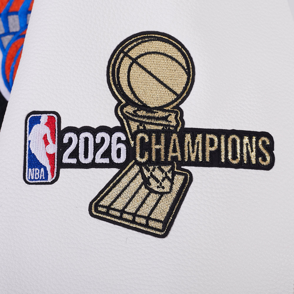 NEW YORK KNICKS 2026 NBA CHAMPIONSHIP   MEN'S VARSITY JACKET (BLACK/WHITE)