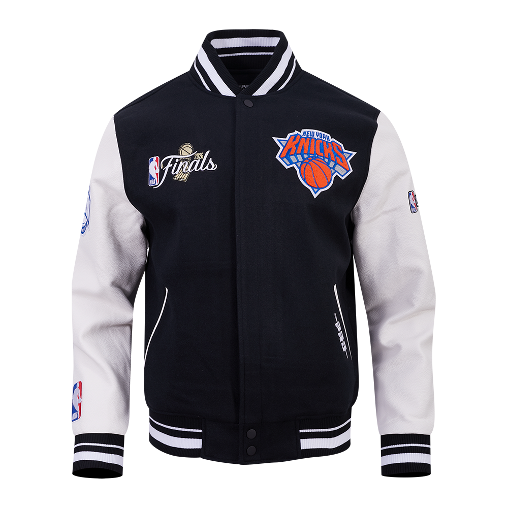 NEW YORK KNICKS 2026 NBA CHAMPIONSHIP   MEN'S VARSITY JACKET (BLACK/WHITE)