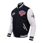 NEW YORK KNICKS 2026 NBA CHAMPIONSHIP   MEN'S VARSITY JACKET (BLACK/WHITE)