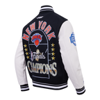 NEW YORK KNICKS 2026 NBA CHAMPIONSHIP   MEN'S VARSITY JACKET (BLACK/WHITE)