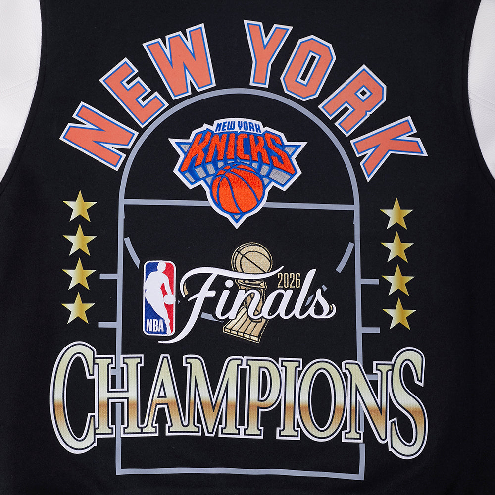 NEW YORK KNICKS 2026 NBA CHAMPIONSHIP   MEN'S VARSITY JACKET (BLACK/WHITE)