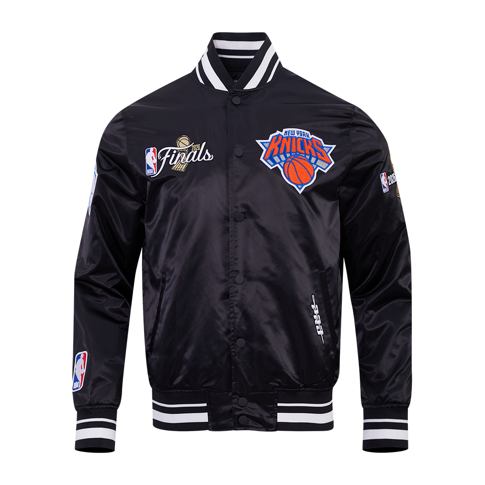 NEW YORK KNICKS 2026 NBA CHAMPIONSHIP  MEN'S SATIN JACKET (BLACK)