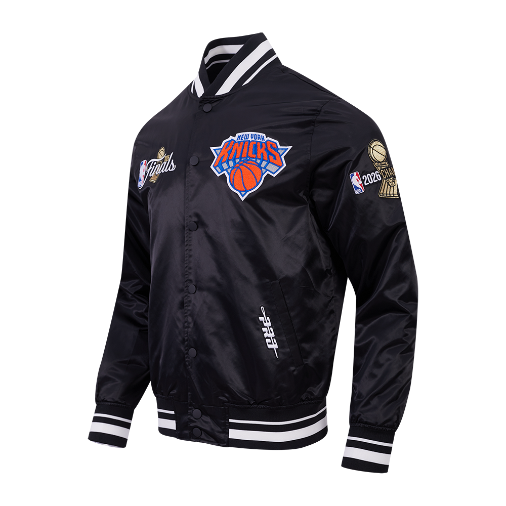 NEW YORK KNICKS 2026 NBA CHAMPIONSHIP  MEN'S SATIN JACKET (BLACK)