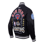 NEW YORK KNICKS 2026 NBA CHAMPIONSHIP  MEN'S SATIN JACKET (BLACK)