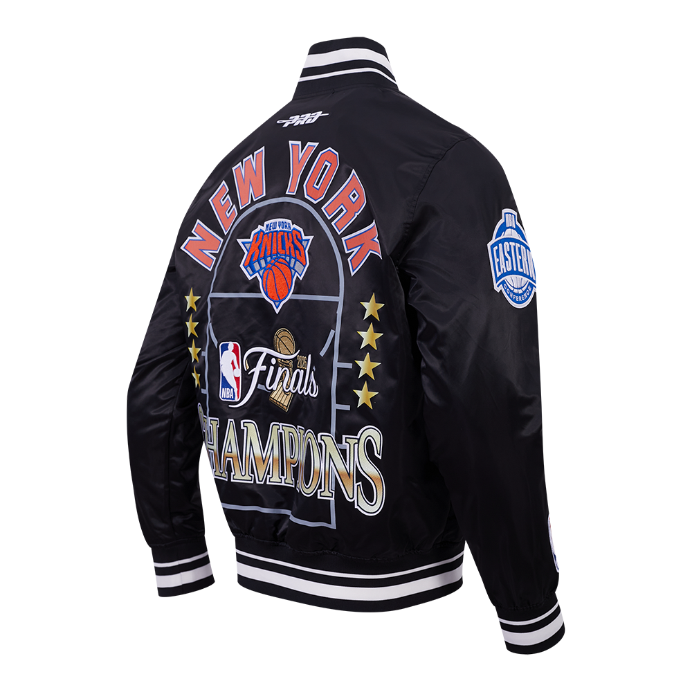 NEW YORK KNICKS 2026 NBA CHAMPIONSHIP  MEN'S SATIN JACKET (BLACK)
