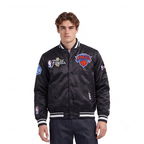 NEW YORK KNICKS 2026 NBA CHAMPIONSHIP  MEN'S SATIN JACKET (BLACK)