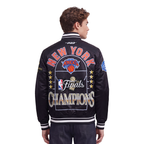 NEW YORK KNICKS 2026 NBA CHAMPIONSHIP  MEN'S SATIN JACKET (BLACK)