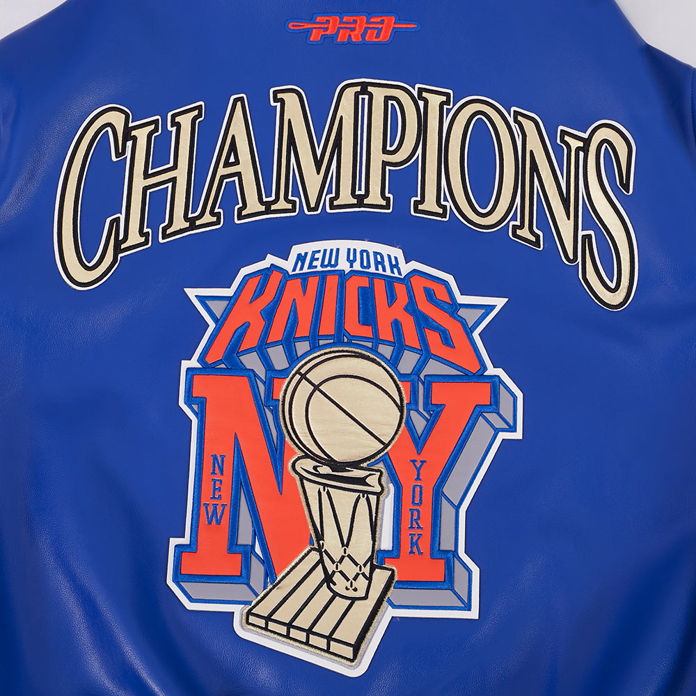 NBA NEW YORK KNICKS BLOUSON POUR HOMME (BLEU ROYAL/BLANC)