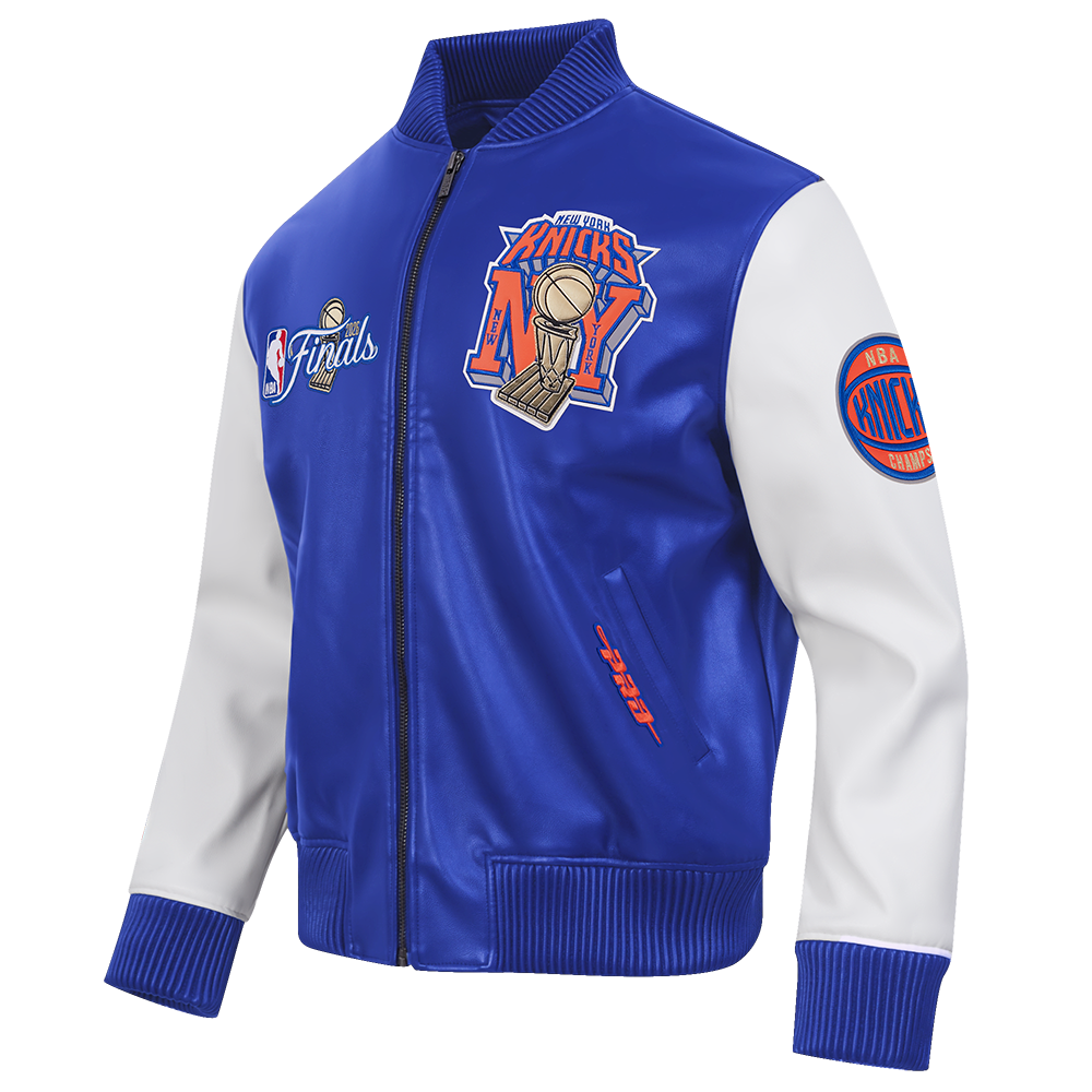 NBA NEW YORK KNICKS BLOUSON POUR HOMME (BLEU ROYAL/BLANC)