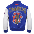 NBA NEW YORK KNICKS BLOUSON POUR HOMME (BLEU ROYAL/BLANC)