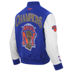 NBA NEW YORK KNICKS BLOUSON POUR HOMME (BLEU ROYAL/BLANC)