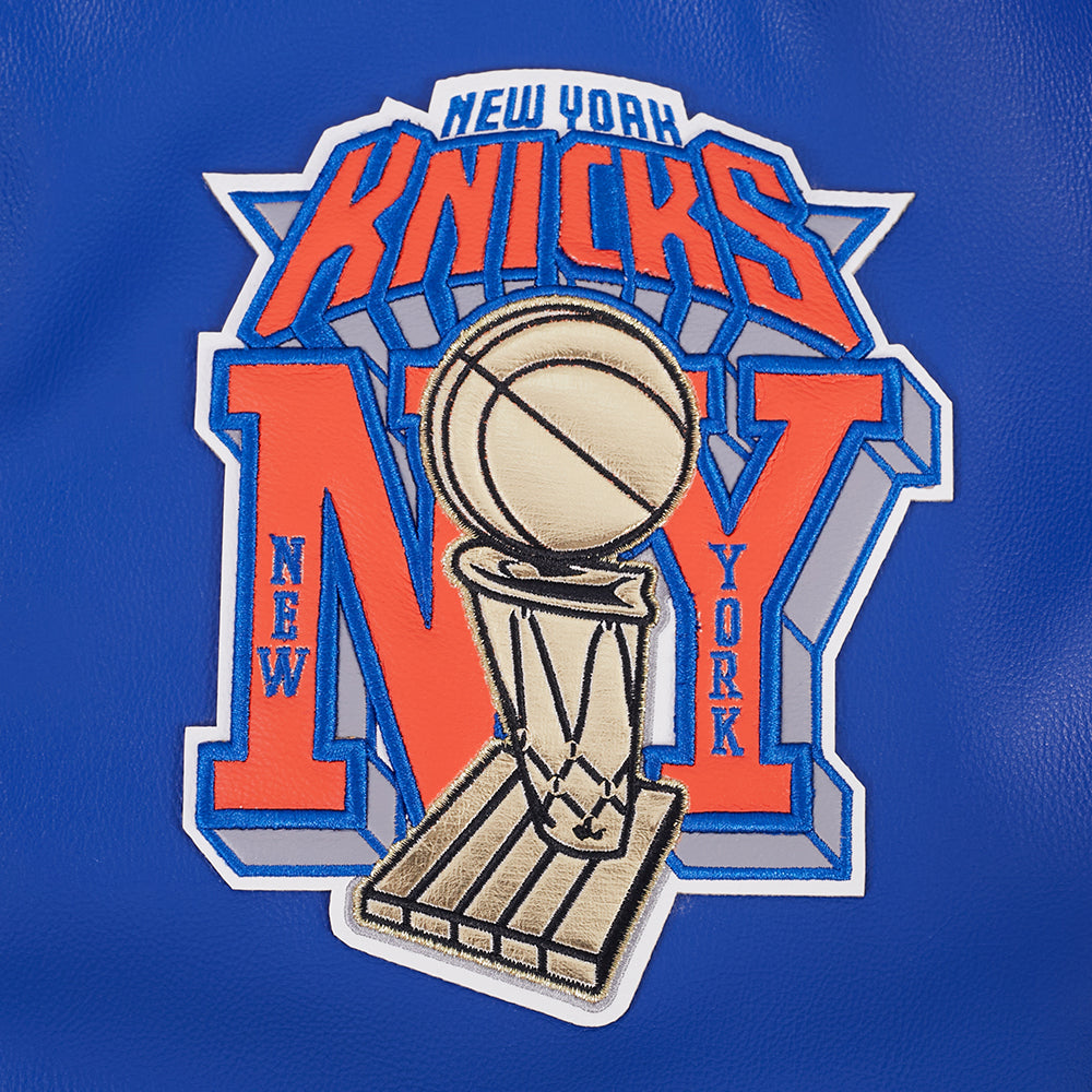 NBA NEW YORK KNICKS BLOUSON POUR HOMME (BLEU ROYAL/BLANC)